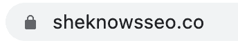 Sheknowsseo.co URL with a lock beside it to show the HTTPS protocol