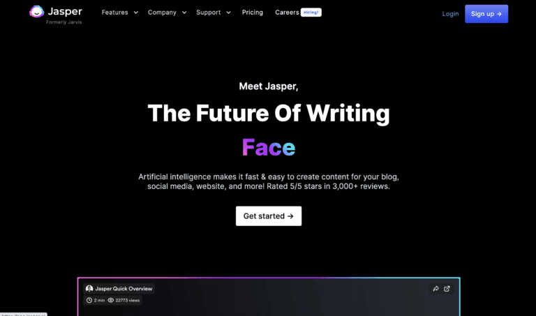 Jasper.ai Homepage