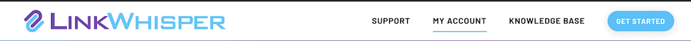 Menu bar of Link Whisper showing "My Account"