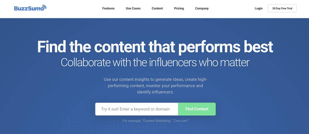 buzzsumo homepage