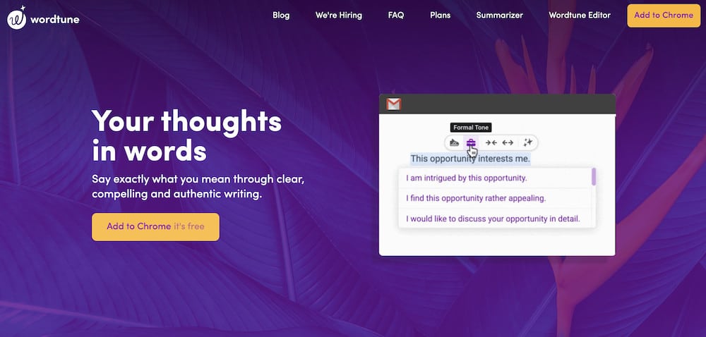 Wordtune ai copywriter homepage