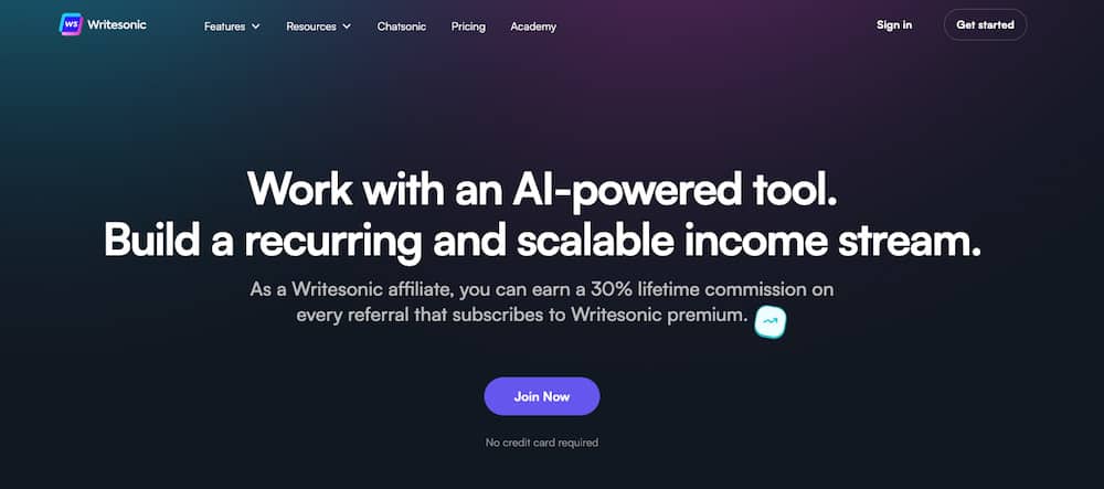 Writersonic ai copywriter homepage