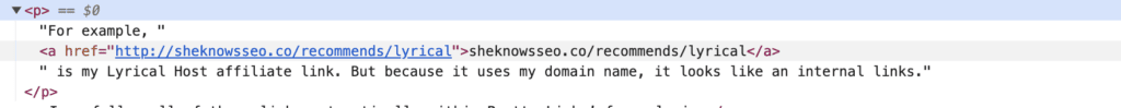 internal link inspect dofollow