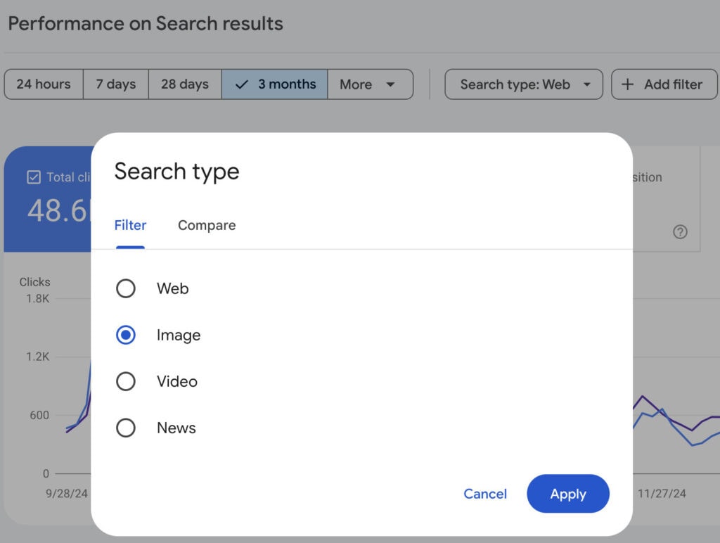 google search console image seo
