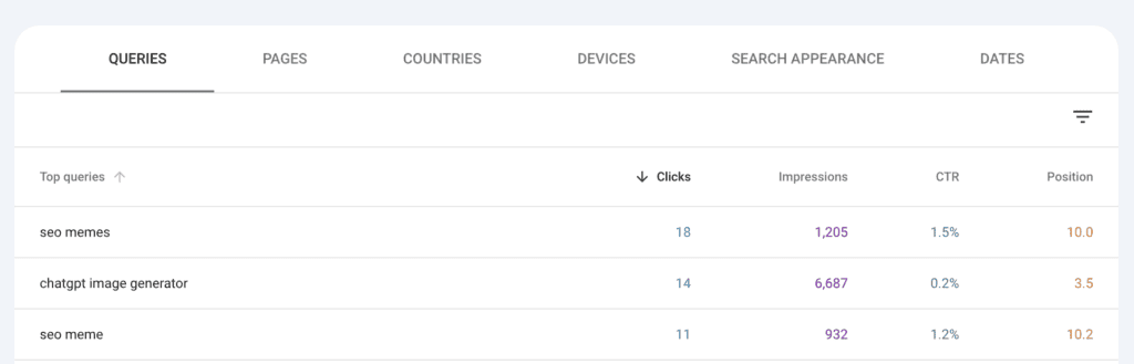 google search console image seo queries